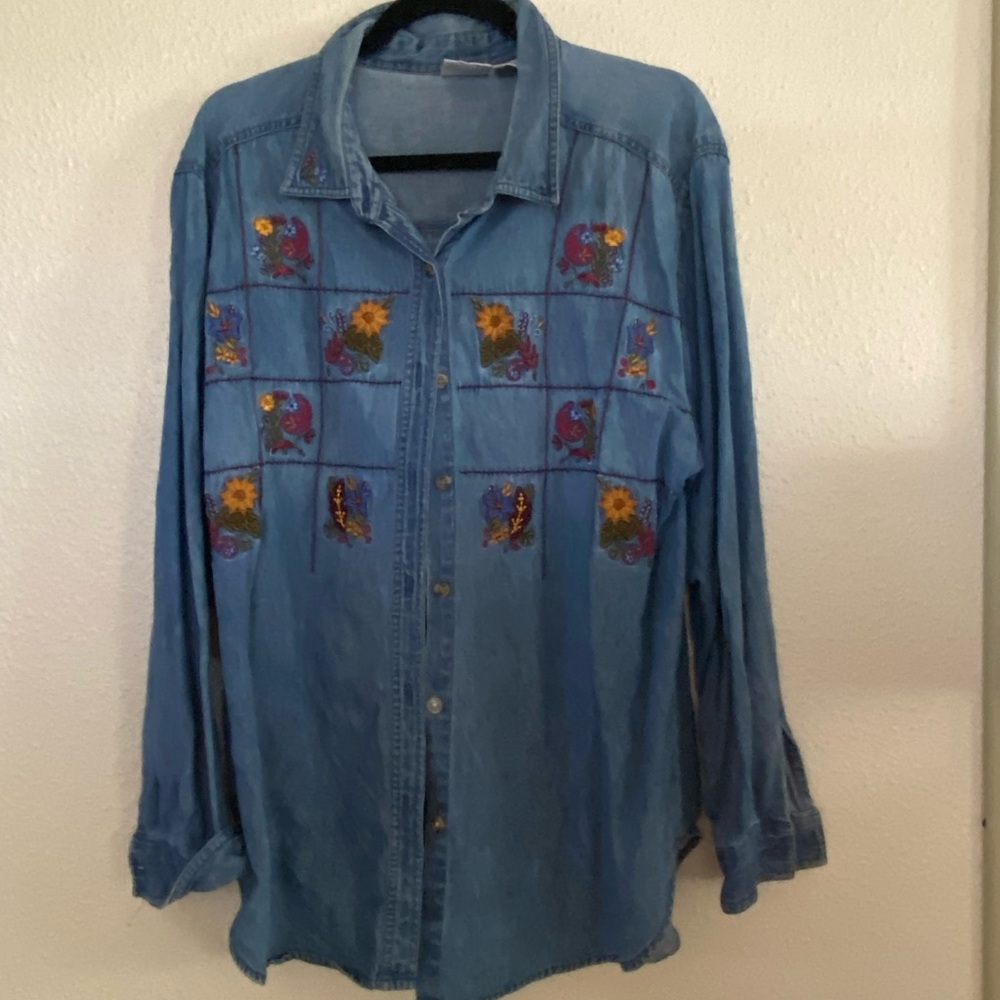 Embroidered Denim Shirt